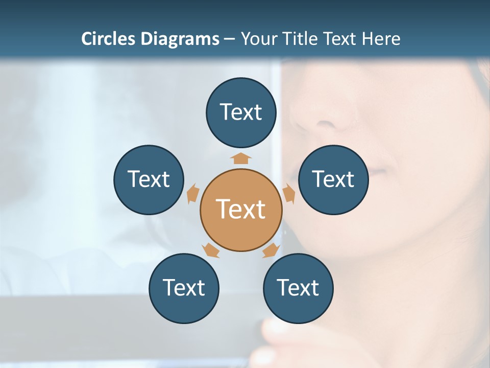 Female Doctor Looking At A Lungs Or Torso Xray PowerPoint Template