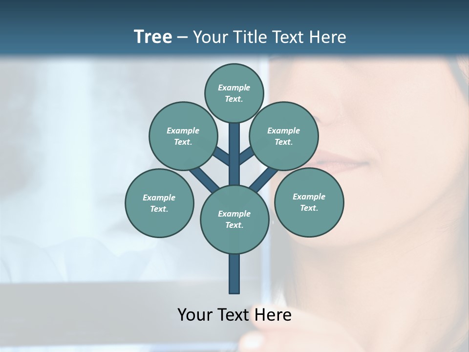 Female Doctor Looking At A Lungs Or Torso Xray PowerPoint Template