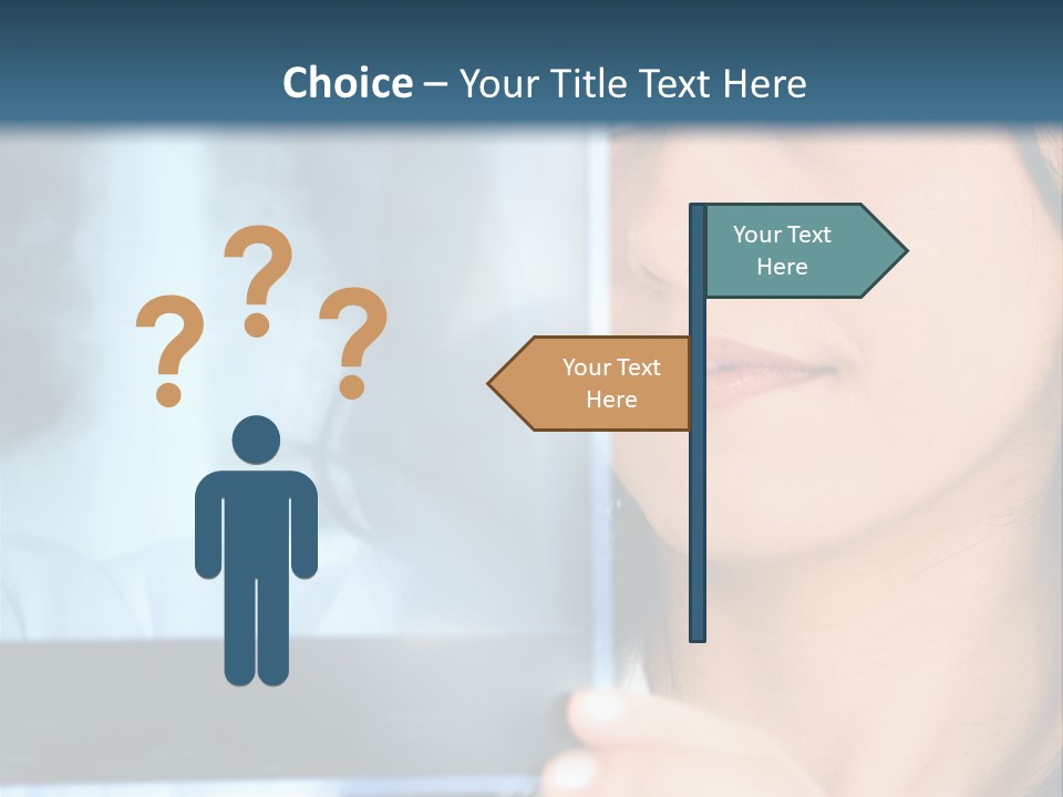 Female Doctor Looking At A Lungs Or Torso Xray PowerPoint Template