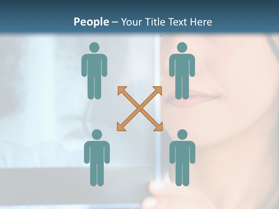 Female Doctor Looking At A Lungs Or Torso Xray PowerPoint Template