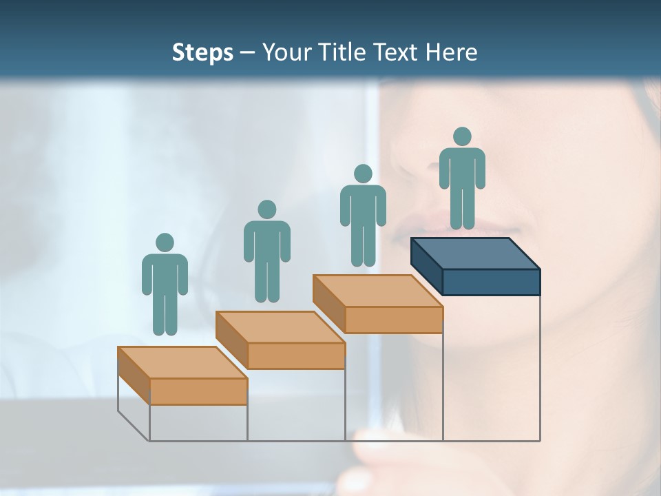 Female Doctor Looking At A Lungs Or Torso Xray PowerPoint Template