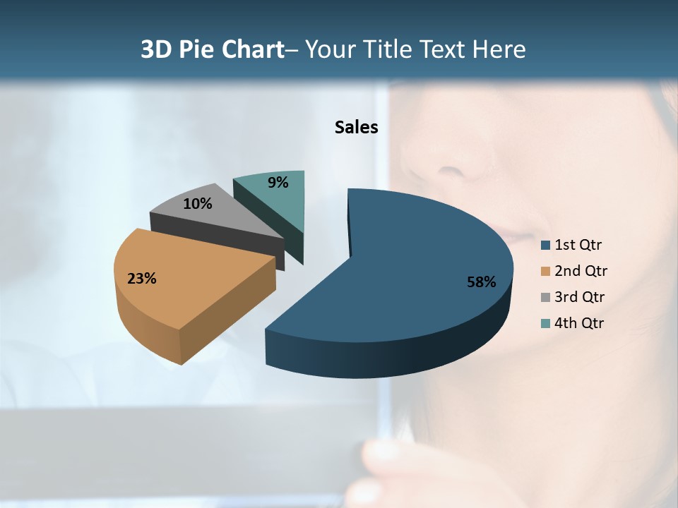 Female Doctor Looking At A Lungs Or Torso Xray PowerPoint Template