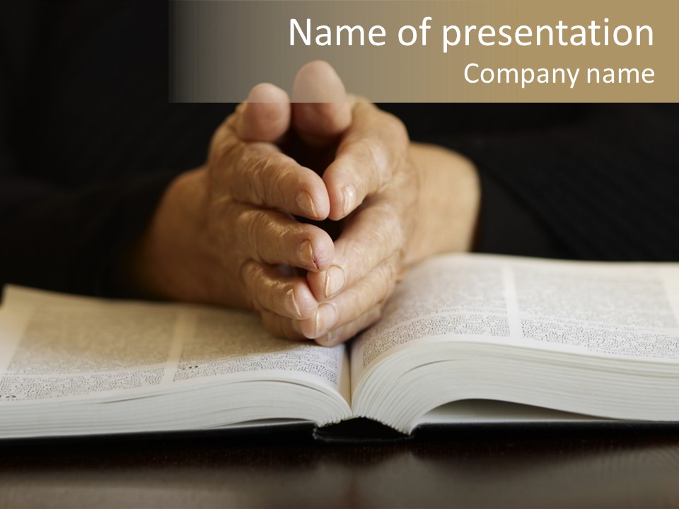 Prayer (Special Toned Photo F/X, Focus Point On Hands (Selective)) PowerPoint Template