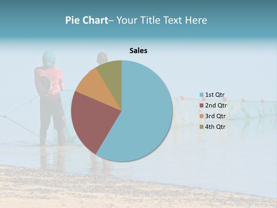 Mozambican Fishermen Pulling A Fishing Net From The Water PowerPoint Template