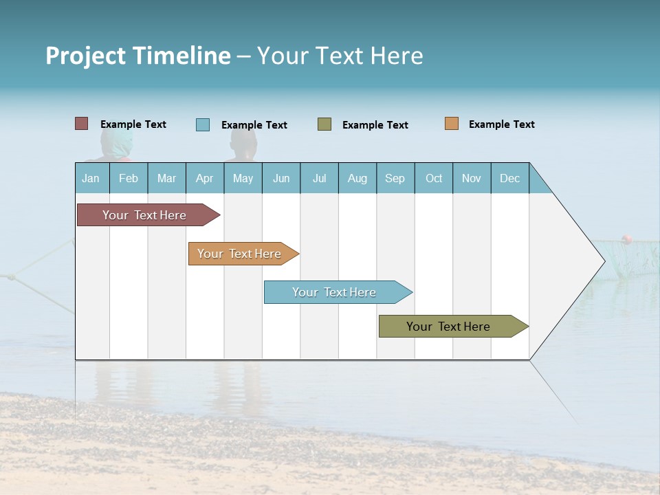 Mozambican Fishermen Pulling A Fishing Net From The Water PowerPoint Template