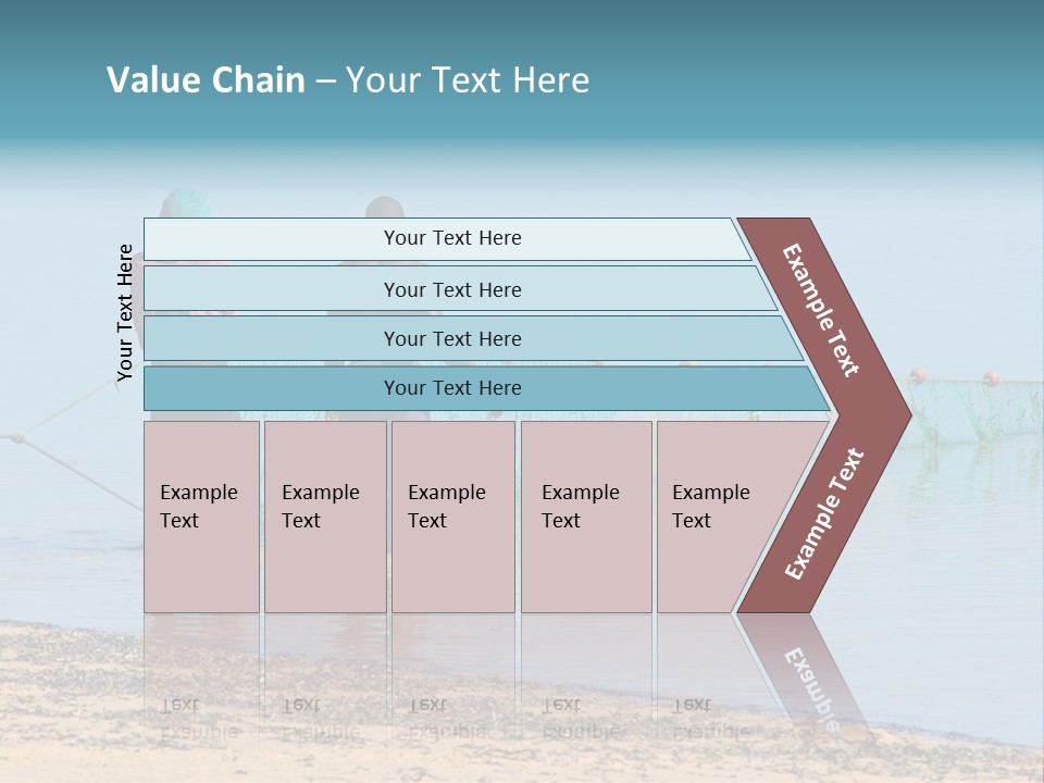 Mozambican Fishermen Pulling A Fishing Net From The Water PowerPoint Template