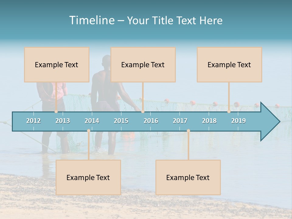 Mozambican Fishermen Pulling A Fishing Net From The Water PowerPoint Template