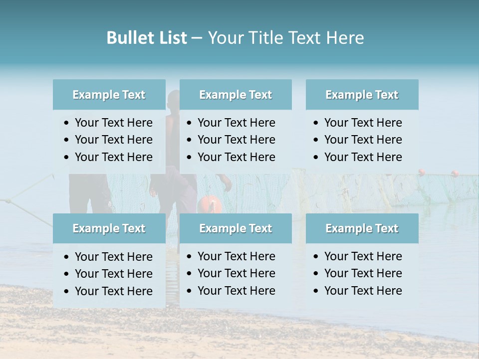 Mozambican Fishermen Pulling A Fishing Net From The Water PowerPoint Template