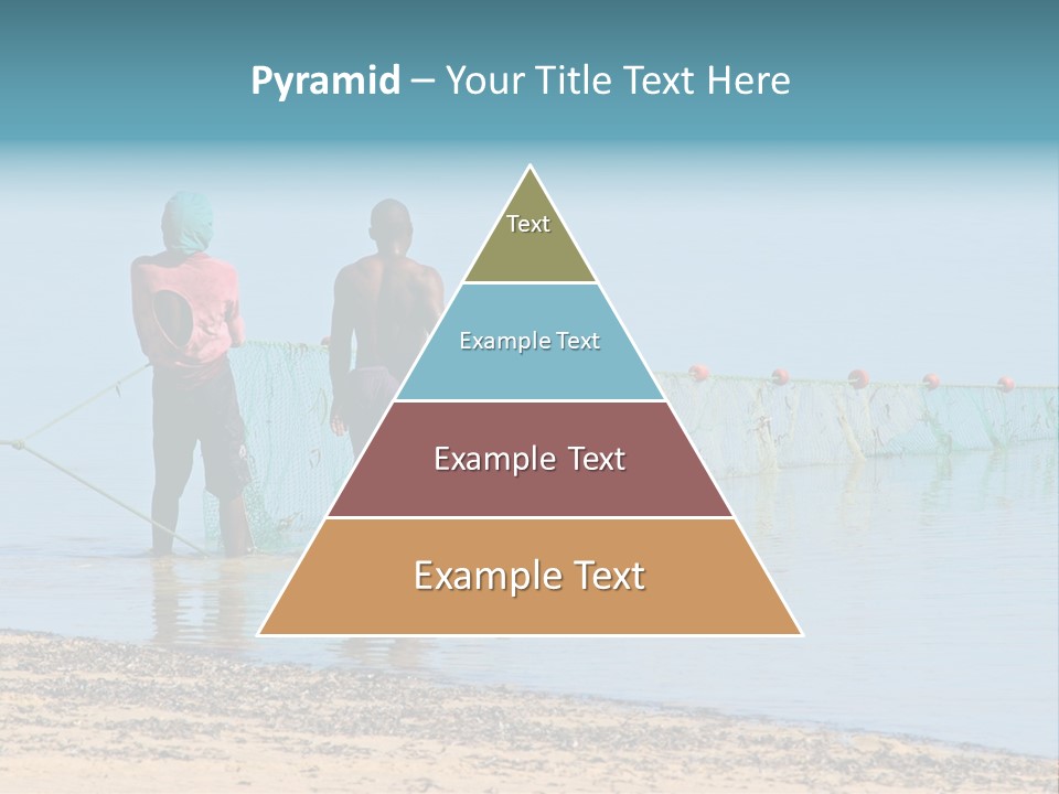 Mozambican Fishermen Pulling A Fishing Net From The Water PowerPoint Template