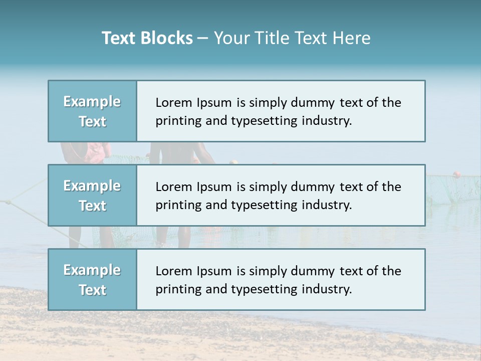Mozambican Fishermen Pulling A Fishing Net From The Water PowerPoint Template