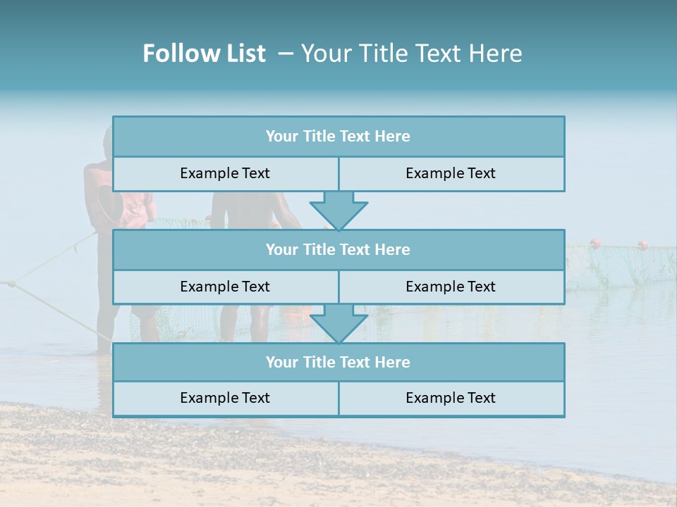 Mozambican Fishermen Pulling A Fishing Net From The Water PowerPoint Template
