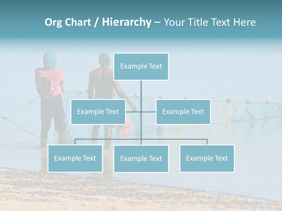 Mozambican Fishermen Pulling A Fishing Net From The Water PowerPoint Template