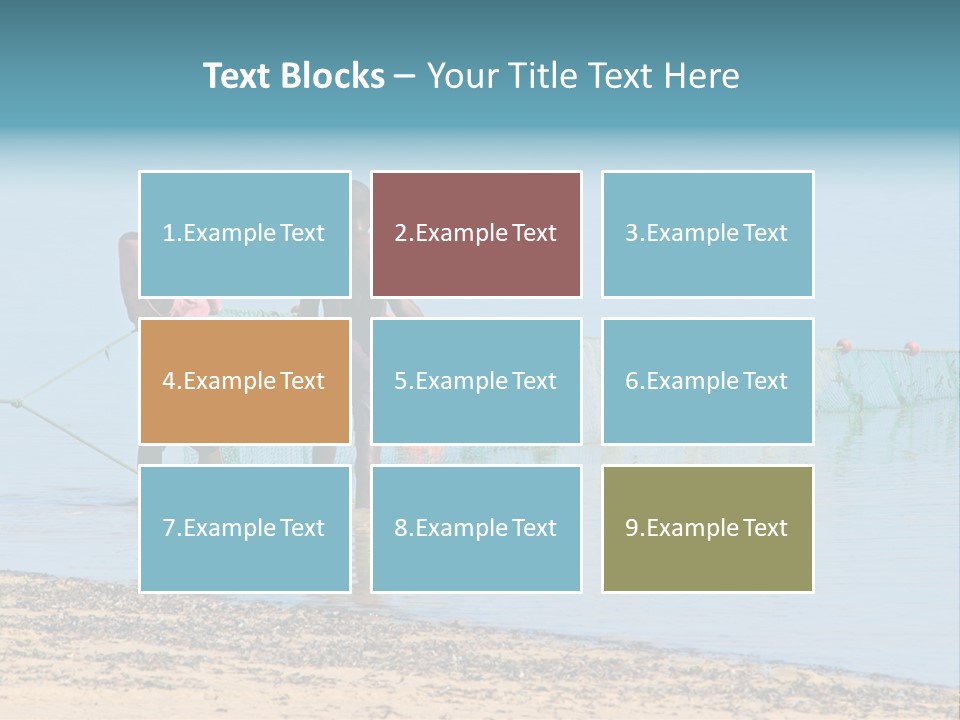 Mozambican Fishermen Pulling A Fishing Net From The Water PowerPoint Template