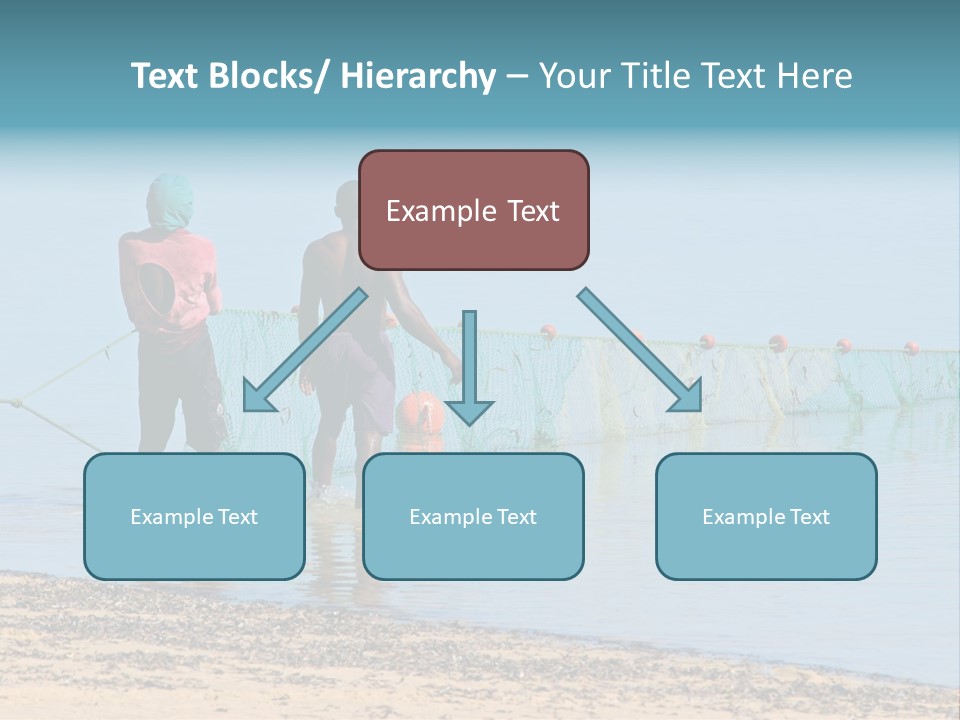 Mozambican Fishermen Pulling A Fishing Net From The Water PowerPoint Template