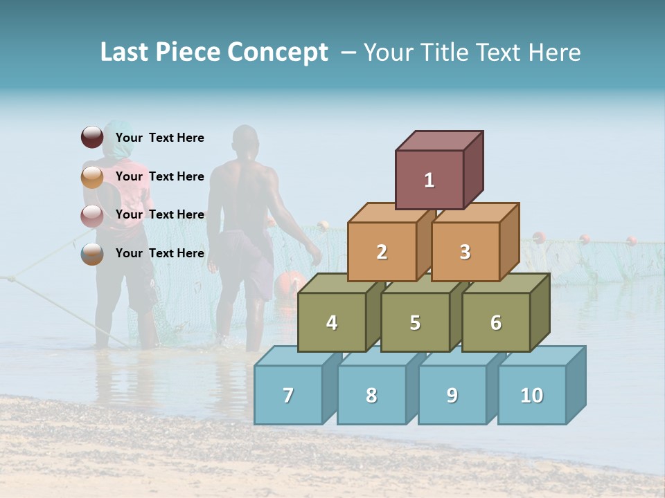 Mozambican Fishermen Pulling A Fishing Net From The Water PowerPoint Template