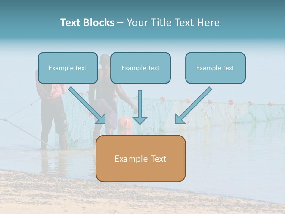 Mozambican Fishermen Pulling A Fishing Net From The Water PowerPoint Template
