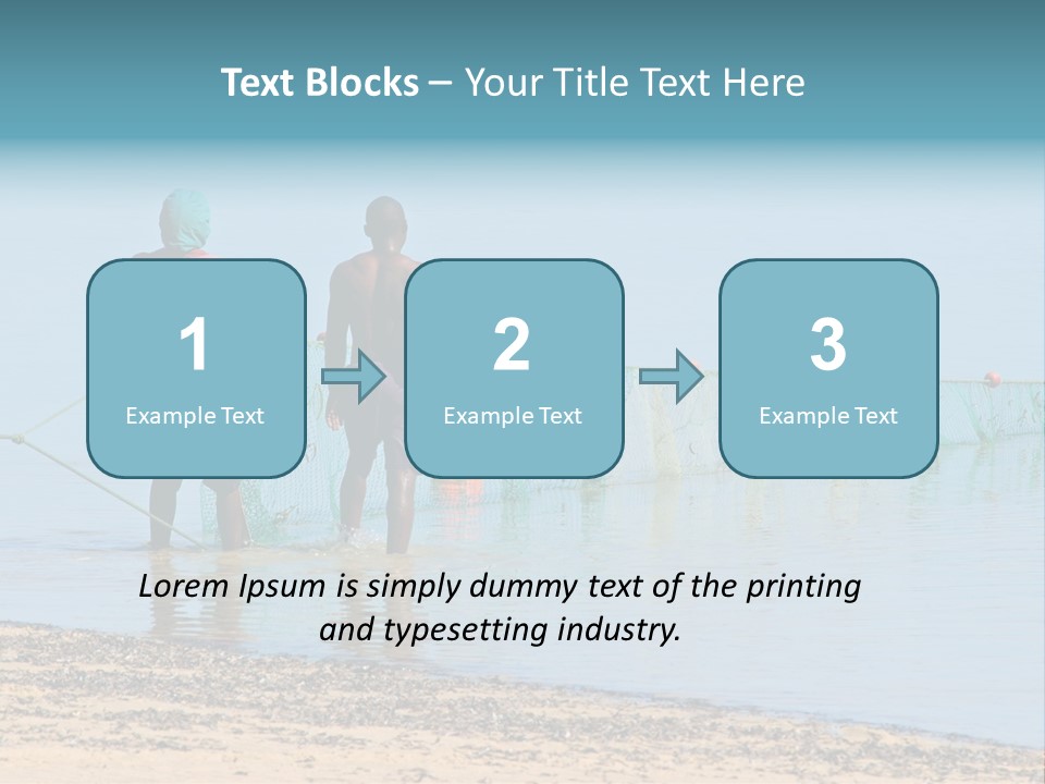 Mozambican Fishermen Pulling A Fishing Net From The Water PowerPoint Template