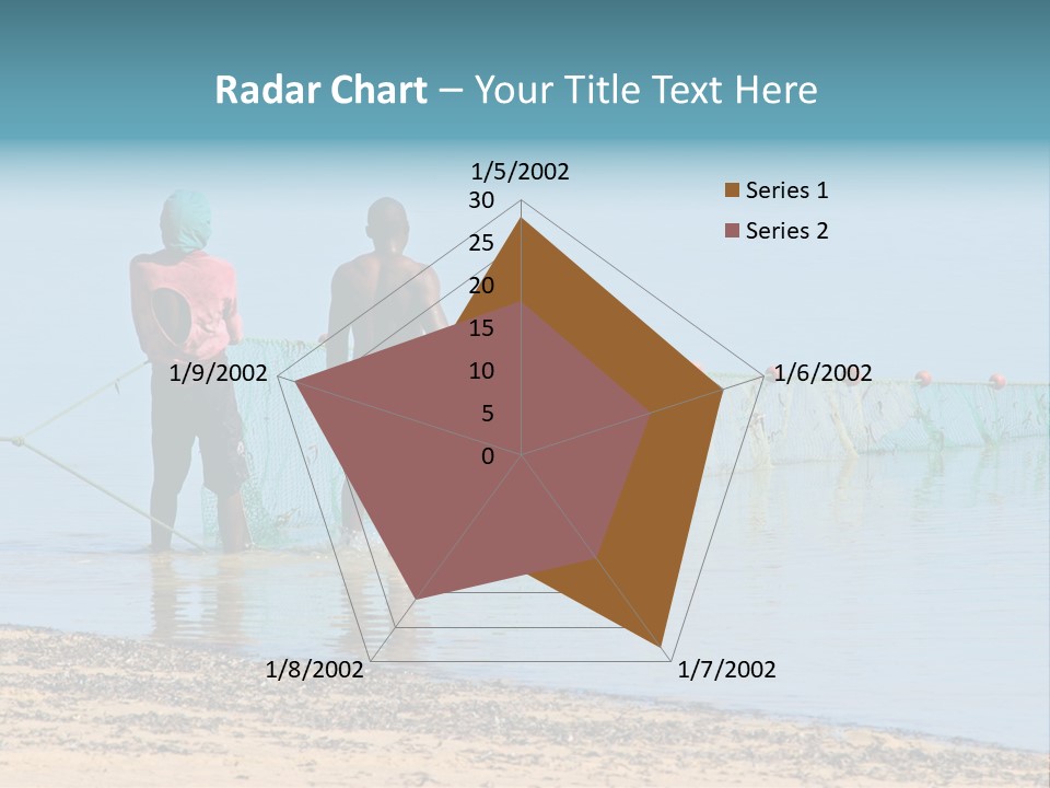 Mozambican Fishermen Pulling A Fishing Net From The Water PowerPoint Template