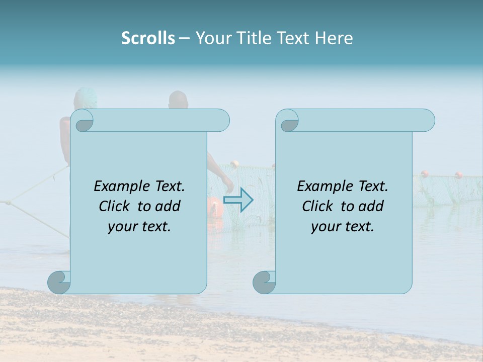 Mozambican Fishermen Pulling A Fishing Net From The Water PowerPoint Template