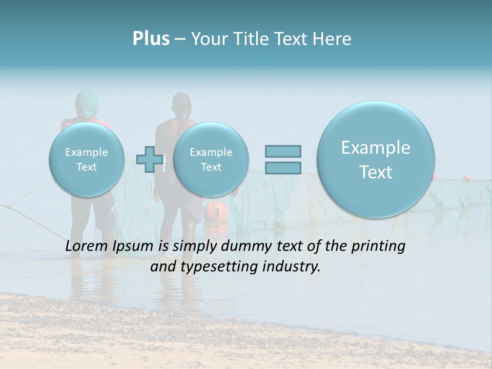 Mozambican Fishermen Pulling A Fishing Net From The Water PowerPoint Template