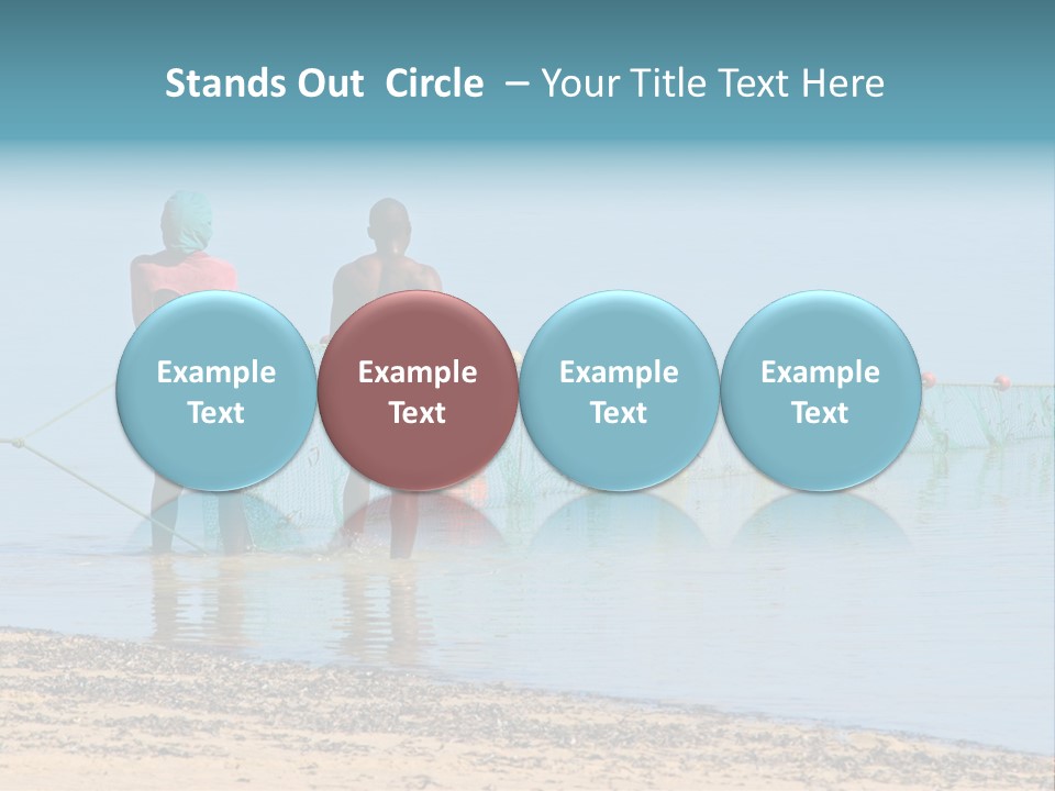 Mozambican Fishermen Pulling A Fishing Net From The Water PowerPoint Template