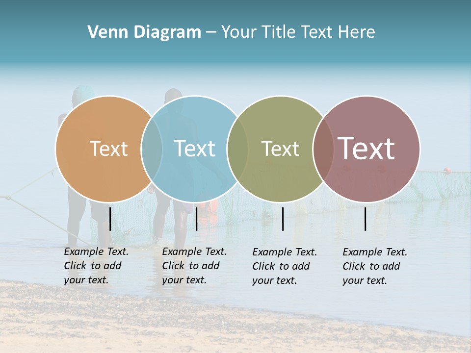 Mozambican Fishermen Pulling A Fishing Net From The Water PowerPoint Template