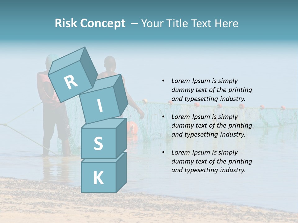 Mozambican Fishermen Pulling A Fishing Net From The Water PowerPoint Template