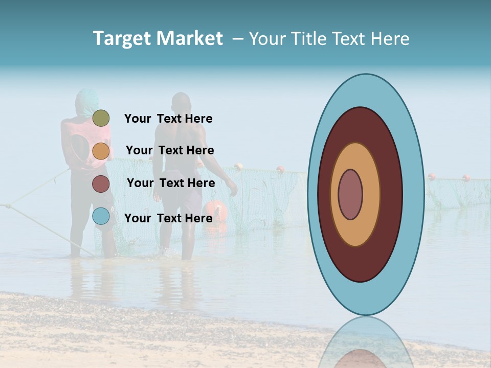 Mozambican Fishermen Pulling A Fishing Net From The Water PowerPoint Template