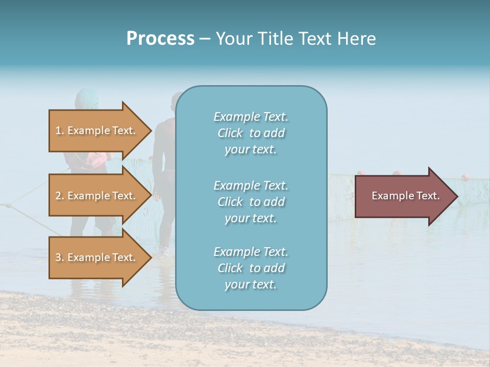 Mozambican Fishermen Pulling A Fishing Net From The Water PowerPoint Template