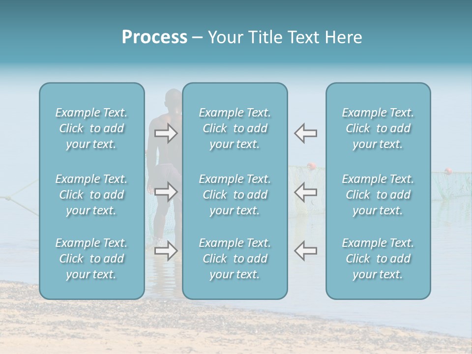 Mozambican Fishermen Pulling A Fishing Net From The Water PowerPoint Template