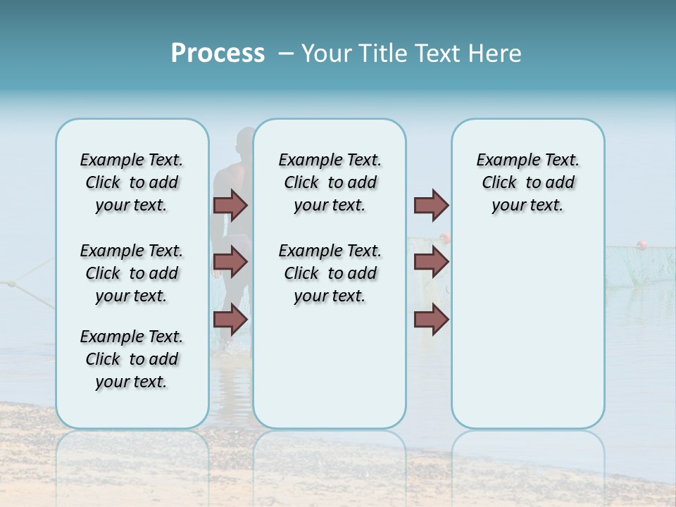 Mozambican Fishermen Pulling A Fishing Net From The Water PowerPoint Template
