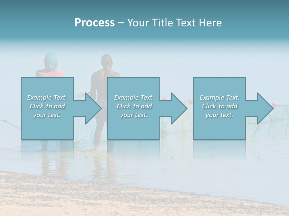 Mozambican Fishermen Pulling A Fishing Net From The Water PowerPoint Template