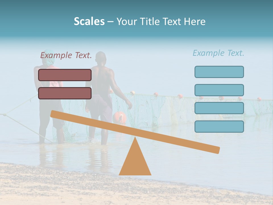 Mozambican Fishermen Pulling A Fishing Net From The Water PowerPoint Template