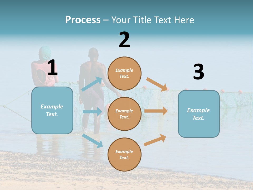 Mozambican Fishermen Pulling A Fishing Net From The Water PowerPoint Template