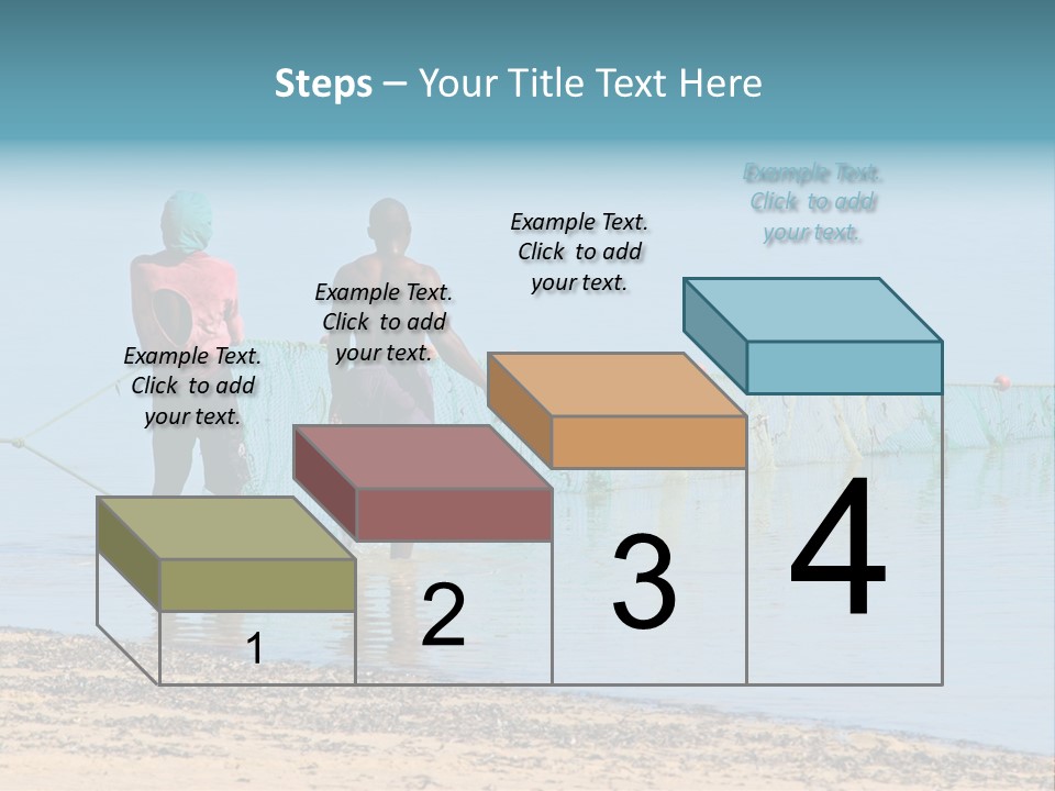 Mozambican Fishermen Pulling A Fishing Net From The Water PowerPoint Template