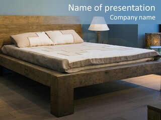 Bedroom With Old-Style Wooden Bed PowerPoint Template