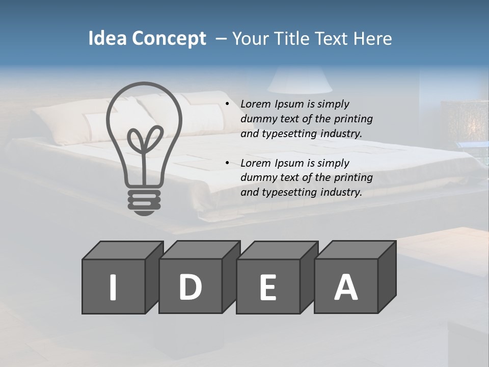 Bedroom With Old-Style Wooden Bed PowerPoint Template