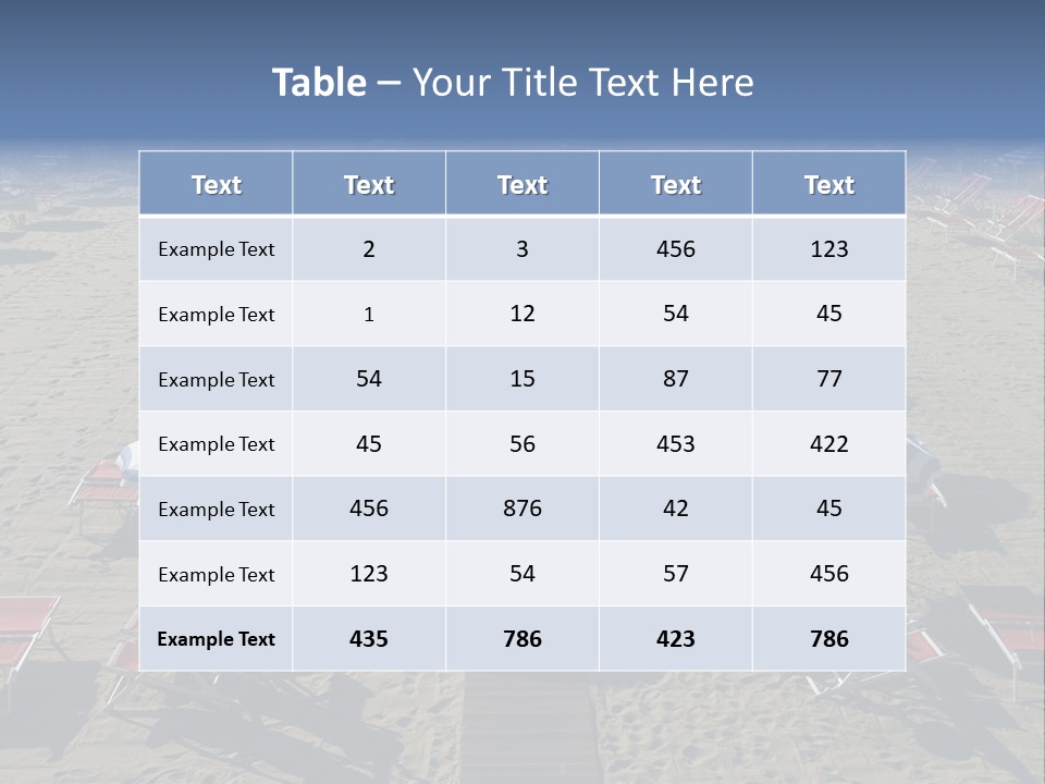 A Beach Filled With Lots Of Blue And White Umbrellas PowerPoint Template