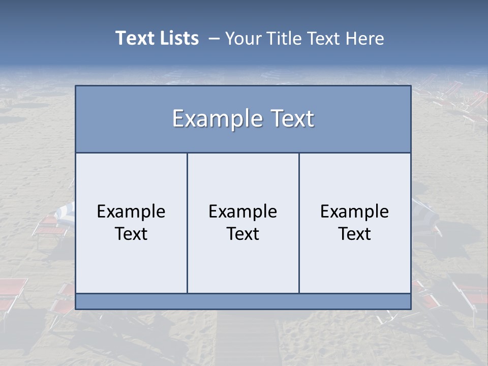 A Beach Filled With Lots Of Blue And White Umbrellas PowerPoint Template