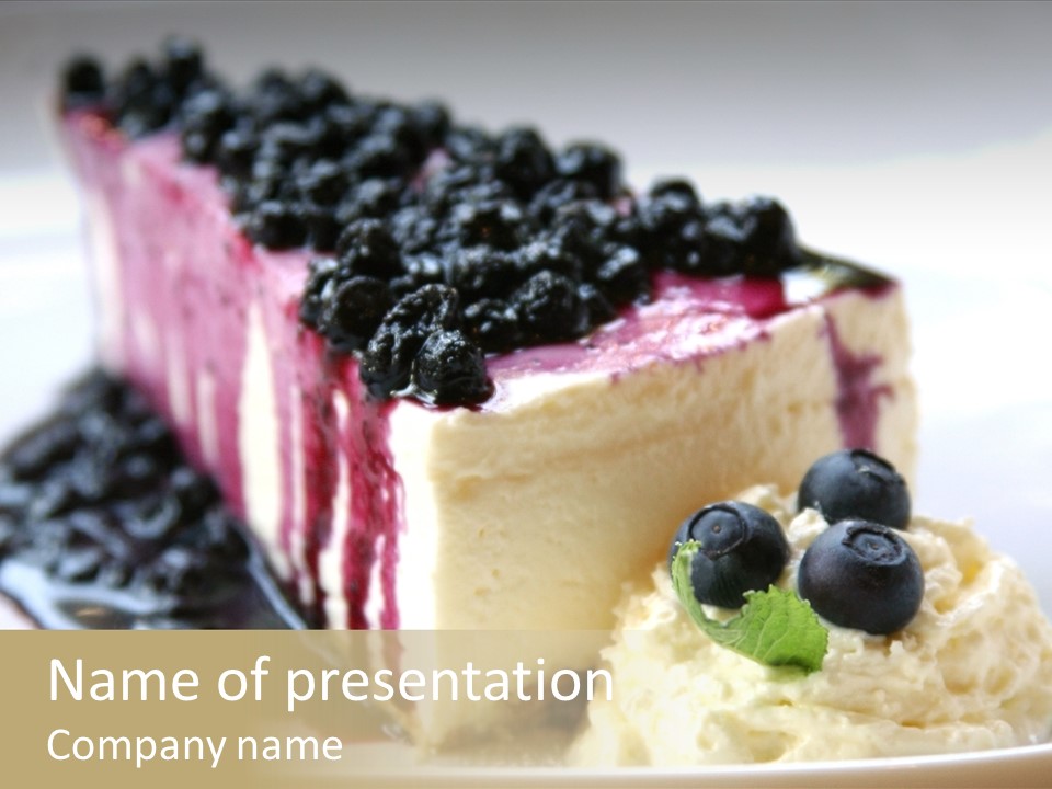 Blueberry Cheesecake Slice PowerPoint Template