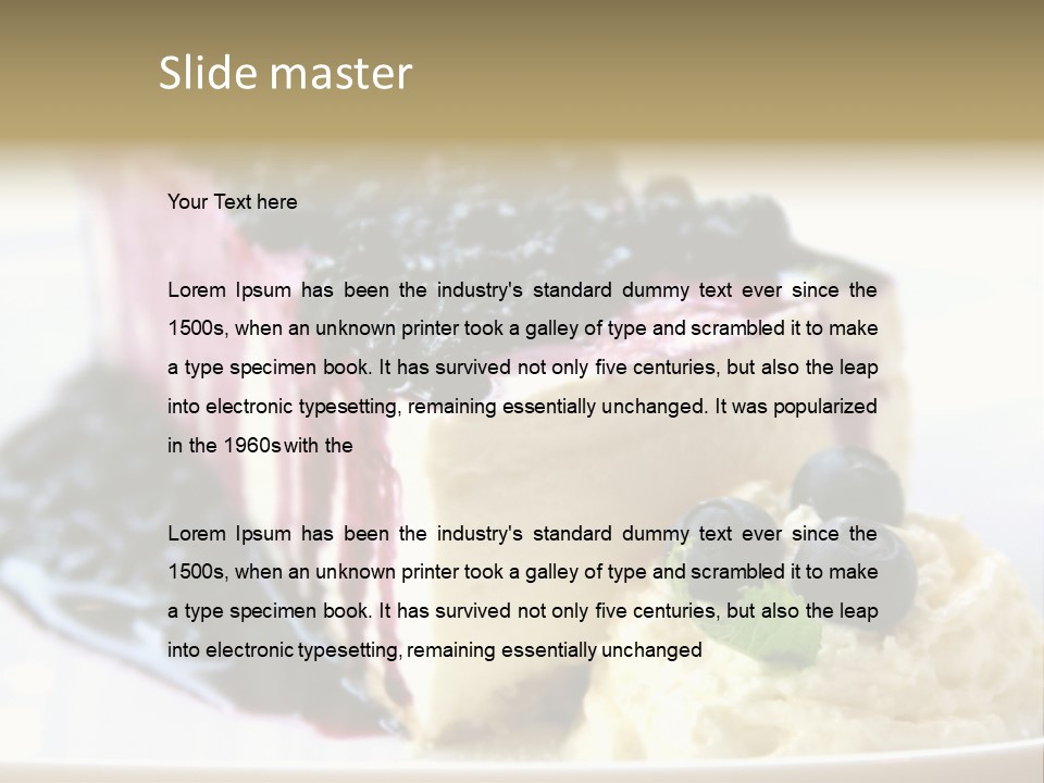 Blueberry Cheesecake Slice PowerPoint Template