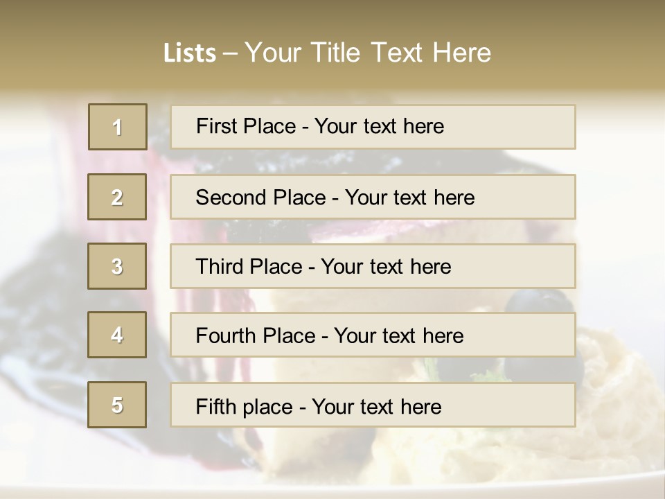 Blueberry Cheesecake Slice PowerPoint Template