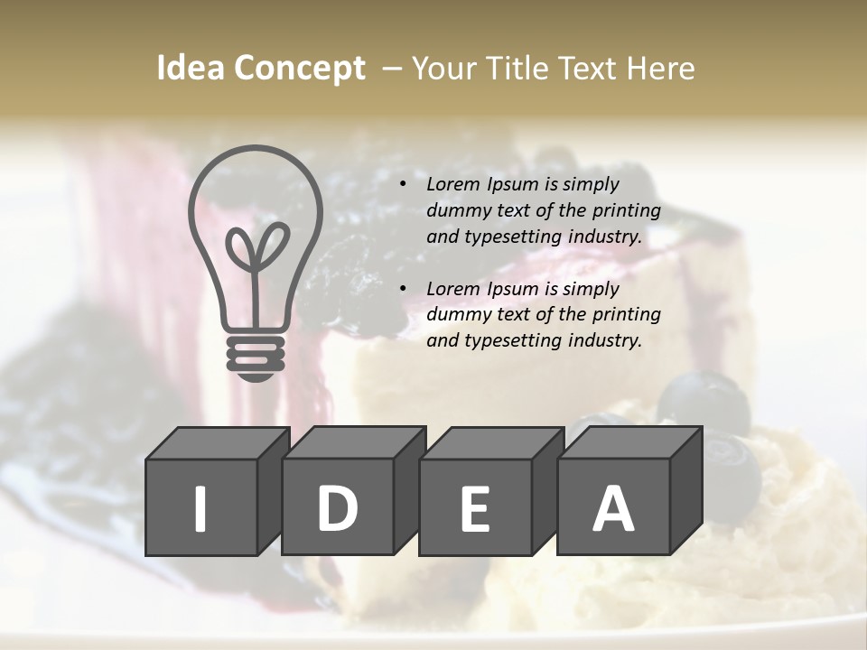 Blueberry Cheesecake Slice PowerPoint Template