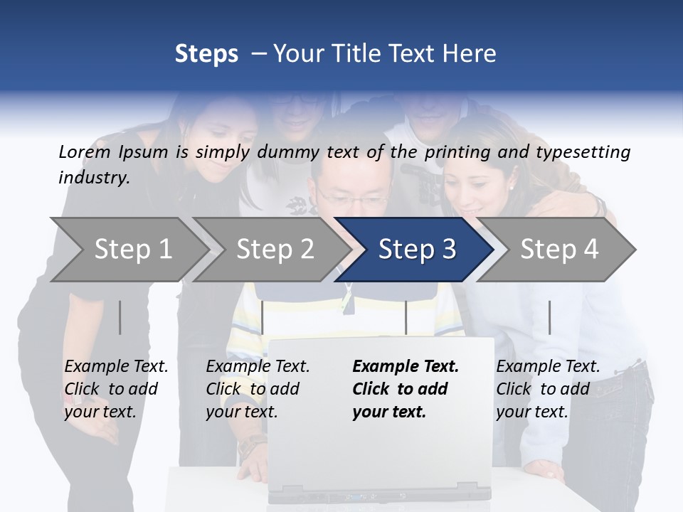 Group Of Students On A Laptop Over A White Background PowerPoint Template