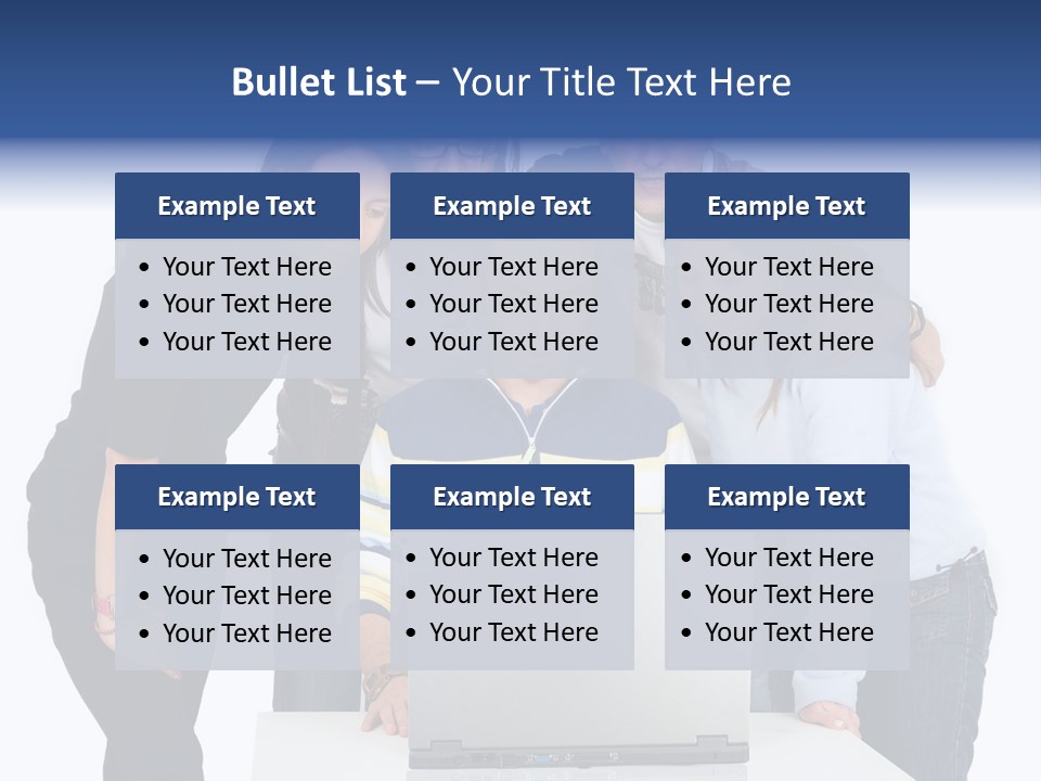 Group Of Students On A Laptop Over A White Background PowerPoint Template