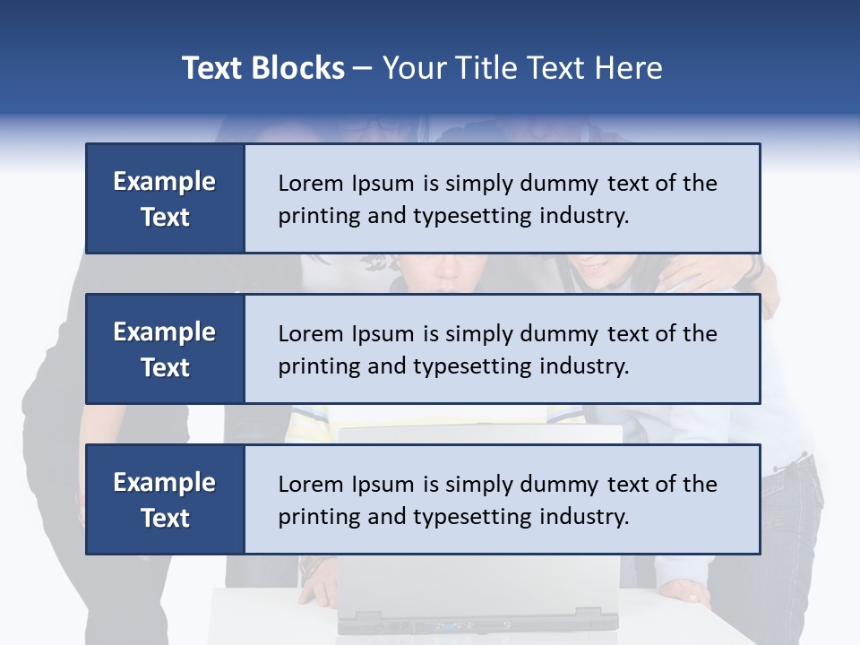 Group Of Students On A Laptop Over A White Background PowerPoint Template