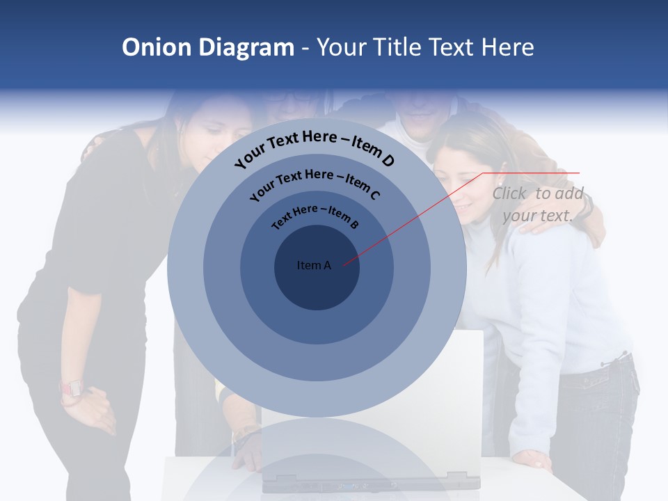 Group Of Students On A Laptop Over A White Background PowerPoint Template