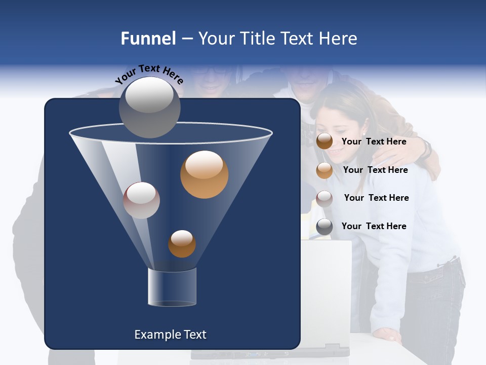 Group Of Students On A Laptop Over A White Background PowerPoint Template