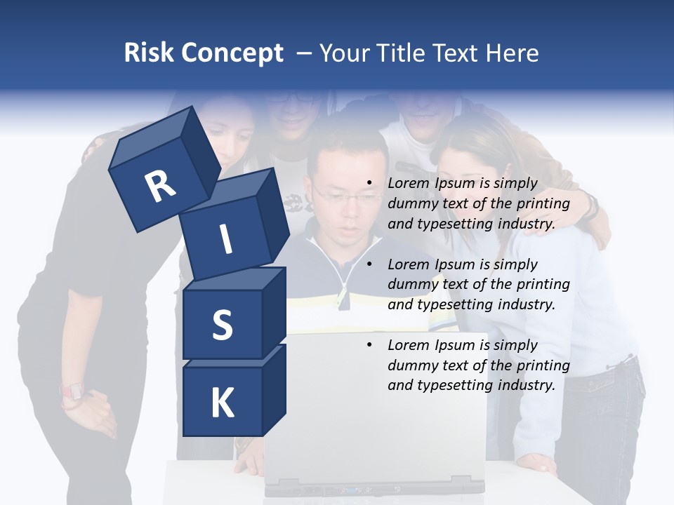 Group Of Students On A Laptop Over A White Background PowerPoint Template