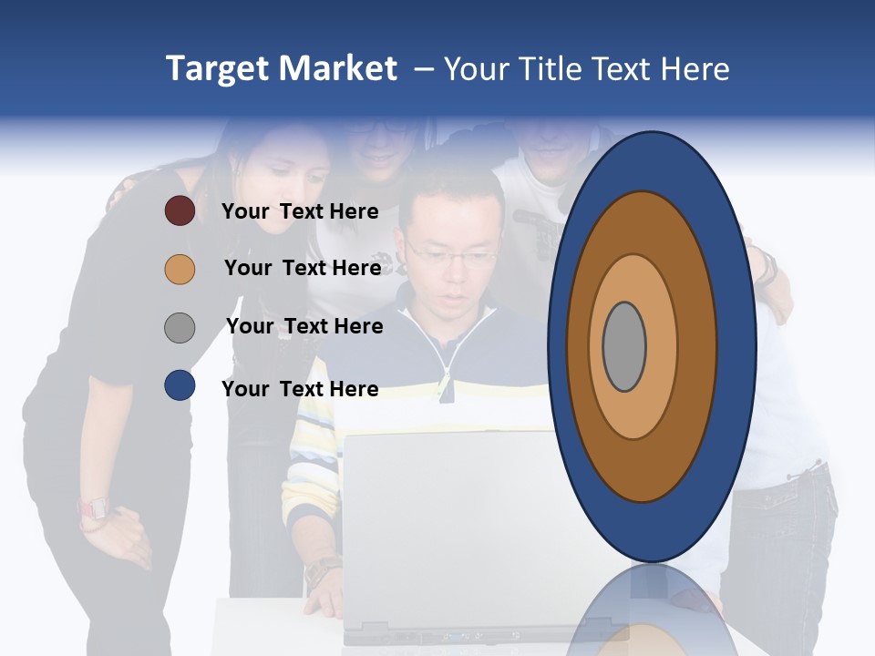 Group Of Students On A Laptop Over A White Background PowerPoint Template